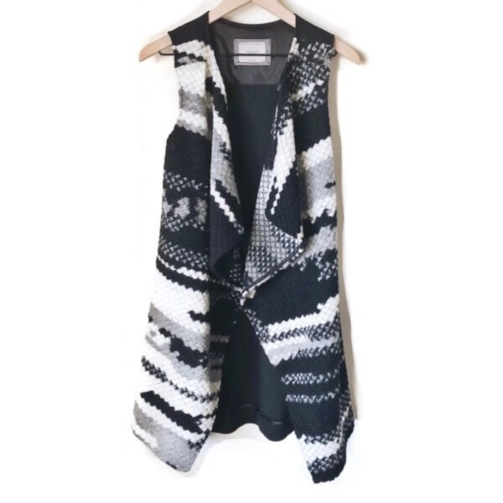 Anthropologie Guest Editor Wool Open Front Draped Vest Medium